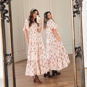 JessaKae Pink Floral Maxi Dress